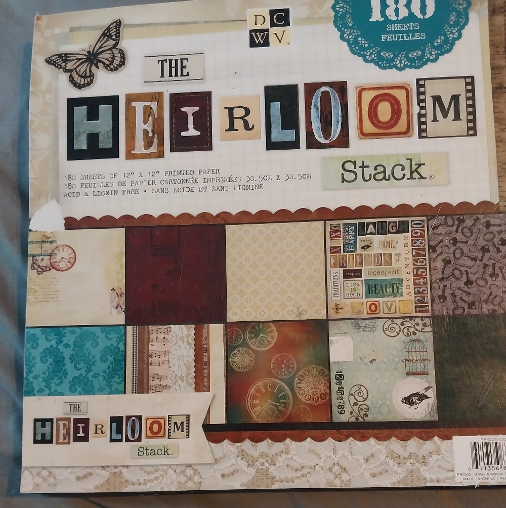 1 Heirloom and 1 Textiles Paper Stack Set Scrapbook And Junk Journaling Paper - Picture 3 of 3